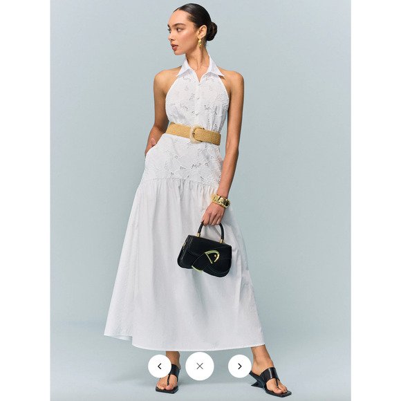 Copied - Commense Pocketed Halter Neck Embroidered Dress with Non-Belte Sz M - Picture 2 of 6